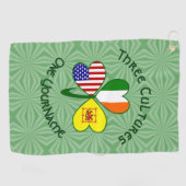Serviette De Golf Scot Rampant USA Irlande drapeaux Shamrock personn (Horizontal)