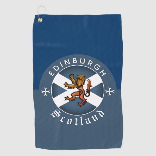 Serviette De Golf Scotland Golf Towel, Edimbourg, Drapeau écossais (Devant)