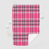 Serviette De Golf Scotland Pink et Black Tartan Plaid (En situation)