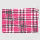 Serviette De Golf Scotland Pink et Black Tartan Plaid (Horizontal)