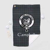 Serviette De Golf Scottish Campbell Crest Badge & Tartan (En situation)