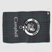 Serviette De Golf Scottish Campbell Crest Badge & Tartan (Horizontal)