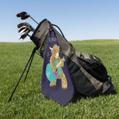 Serviette De Golf Scottish Highland Cow Guitarist Rock Aye The Moo! (Vert)