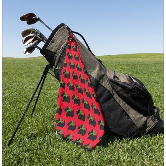 Serviette De Golf Scotty Chien et Tartan Joyeux Noël