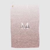 Serviette De Golf Script de Parties scintillant rose or Rose (Devant)