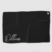 Serviette De Golf Script moderne Nom personnalisé Golf Serviette (Horizontal)