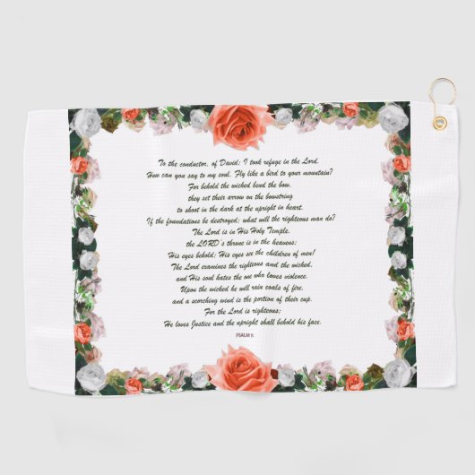 Serviette De Golf Scripture, Psalm 11, Botanic (Horizontal)