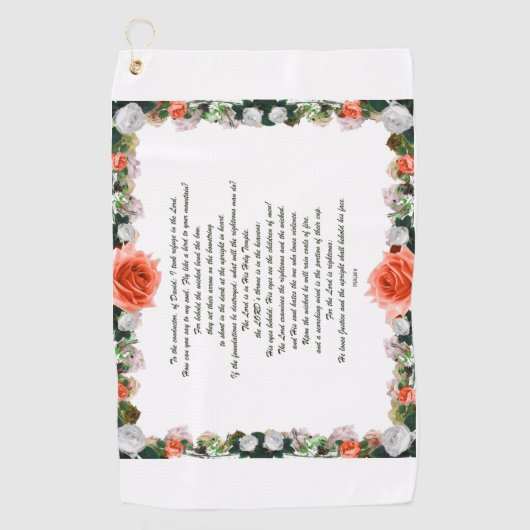 Serviette De Golf Scripture, Psalm 11, Botanic (Devant)