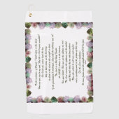 Serviette De Golf Scripture, Psalm 11, Colorful Roses (Devant)