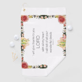 Serviette De Golf Scripture Psalm 9, Floral (En situation)
