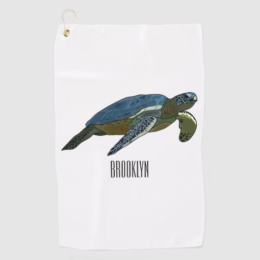 Serviette De Golf Sea turtle cartoon (Devant)