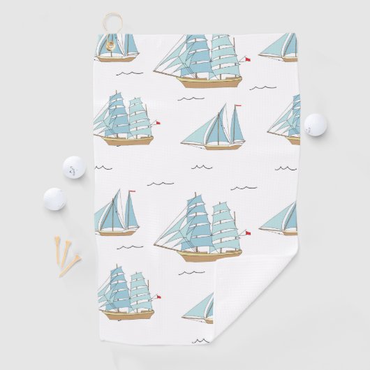 Serviette De Golf Seatime été Cute yachts avec voile (En situation)