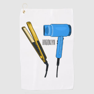 Serviette De Golf Sèche-cheveux & lisseuse-cheveux illustration