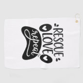 Serviette De Golf Secourir l'amour Répéter le chien Paw Tee (Horizontal)