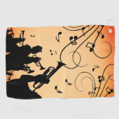 Serviette De Golf Section Trumpet Jazz Musique Orange Rust (Horizontal)