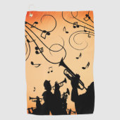 Serviette De Golf Section Trumpet Jazz Musique Orange Rust (Devant)