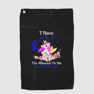 Serviette De Golf Sensibilisation à la SLA Funny Unicorn Citation de