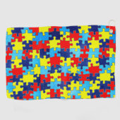 Serviette De Golf Sensibilisation sur l'autisme-Puzzle par Shirley T (Horizontal)