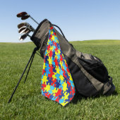 Serviette De Golf Sensibilisation sur l'autisme-Puzzle par Shirley T (Vert)