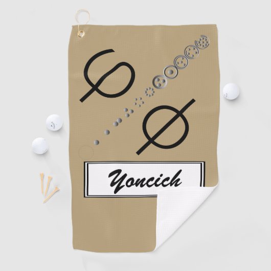 Serviette De Golf Séquence Centesimal 12chiffres Fibonacci par K Yon (En situation)