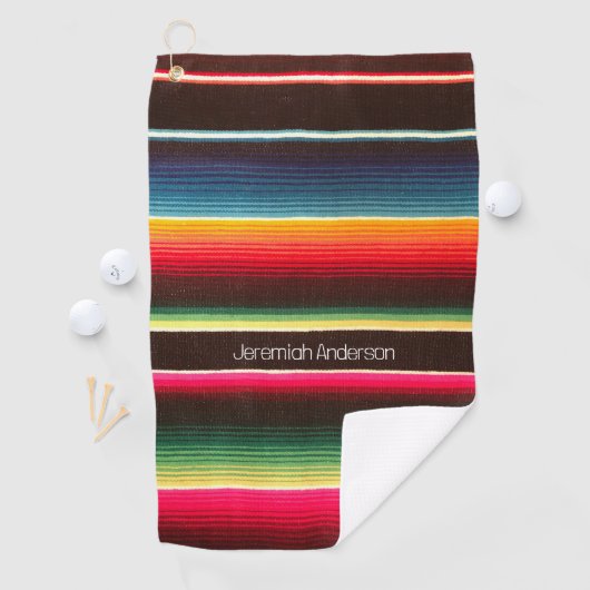 Serviette De Golf Serape arc-en-ciel personnalisé (En situation)