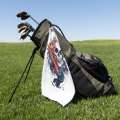 Serviette De Golf Sérénité du crâne et de Koi (Vert)