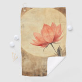 Serviette De Golf Sérénité rose Fleur et Lune (En situation)