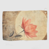 Serviette De Golf Sérénité rose Fleur et Lune (Horizontal)
