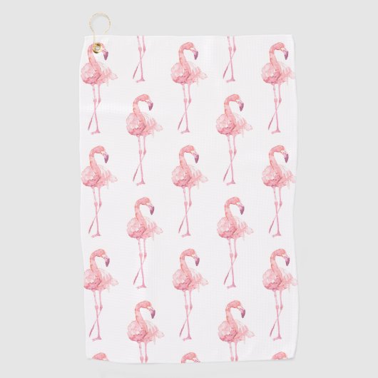 Serviette De Golf Série Flamant Tendre Design 2 (Devant)