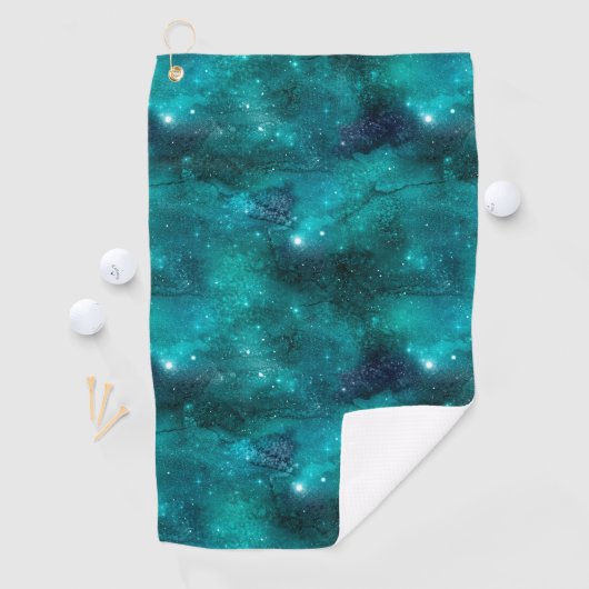 Serviette De Golf Série Galaxy Turquoise 8 (En situation)