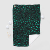 Serviette De Golf Série Teal et Gold Leopard Design 4 (En situation)