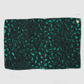 Serviette De Golf Série Teal et Gold Leopard Design 4 (Horizontal)