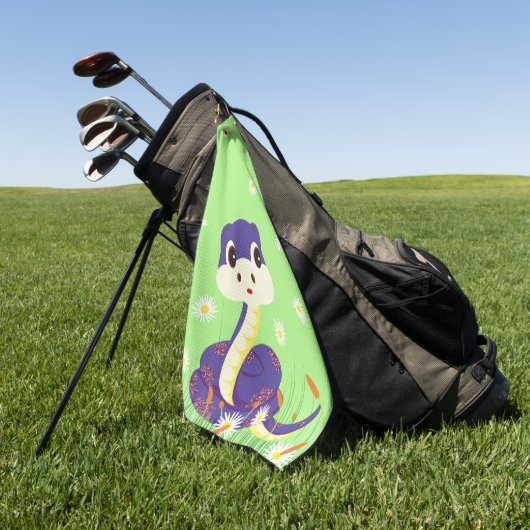 Serviette De Golf Serpent pourpre heureux (Vert)