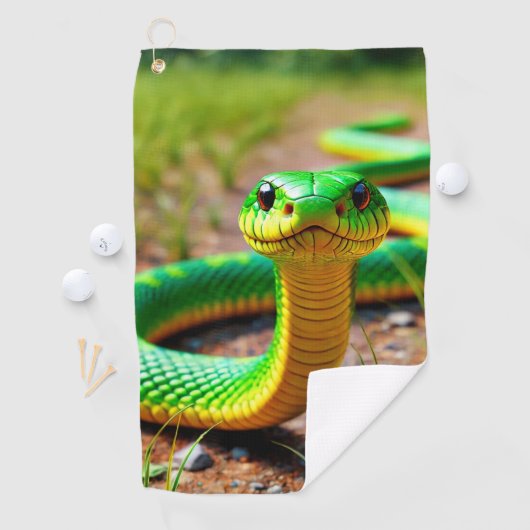 Serviette De Golf Serpent vert (En situation)