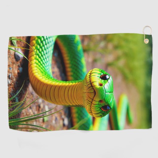 Serviette De Golf Serpent vert (Horizontal)