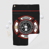 Serviette De Golf Service d'incendie AJOUTER LE NOM Pompier Insigne  (En situation)