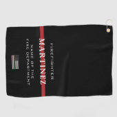 Serviette De Golf Service d'incendie de la ligne rouge mince (Horizontal)