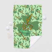 Serviette De Golf Shamrock Bagpipe (En situation)