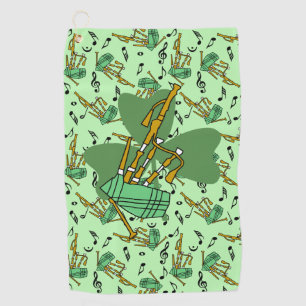 Serviette De Golf Shamrock Bagpipe