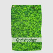 Serviette De Golf Shamrock Clovers Ajouter un nom (Devant)
