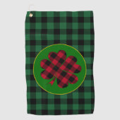 Serviette De Golf Shamrock de buffle vert, Lucky Clover Charm (Devant)