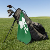 Serviette De Golf Shamrock de coeur de Green Jour de la Saint Patric (Vert)