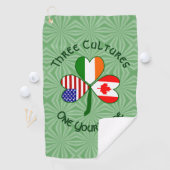 Serviette De Golf Shamrock du drapeau irlandais américain canadien p (En situation)