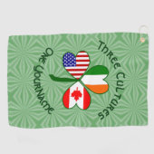Serviette De Golf Shamrock du drapeau irlandais américain canadien p (Horizontal)