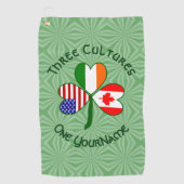Serviette De Golf Shamrock du drapeau irlandais américain canadien p (Devant)