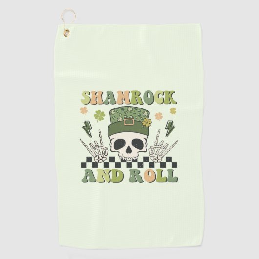 Serviette De Golf Shamrock et rouleau - Clover de squelette (Devant)