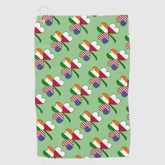 Serviette De Golf Shamrock polonais à carreaux (Devant)