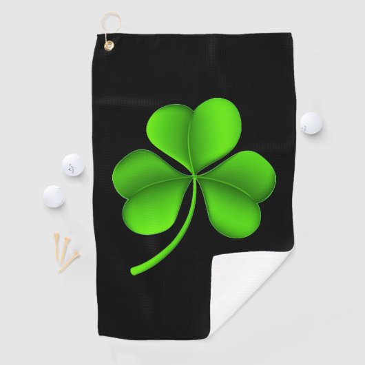 Serviette De Golf Shamrock Sur Gtt Noir (En situation)