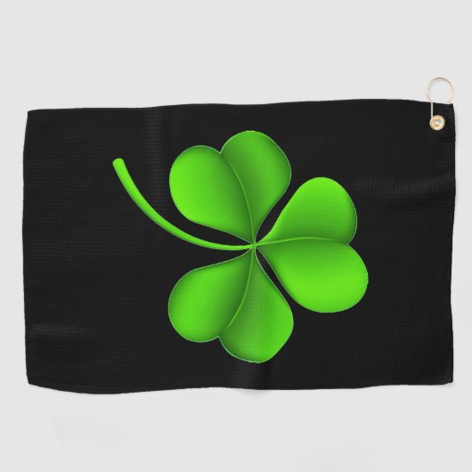 Serviette De Golf Shamrock Sur Gtt Noir (Horizontal)
