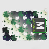 Serviette De Golf Shamrock, vert et blanc sur terrain grisé (Horizontal)
